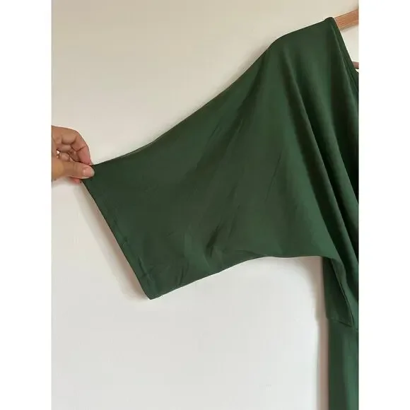 Baltic Born Solana ruched hunter green wrap 3/4 sleeve dress size Medium NWT - Picture 9 of 10